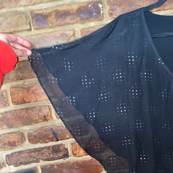 Alyx Black Embellished Flowy Layered Blouse Women's Size Large - Picture 3 of 6